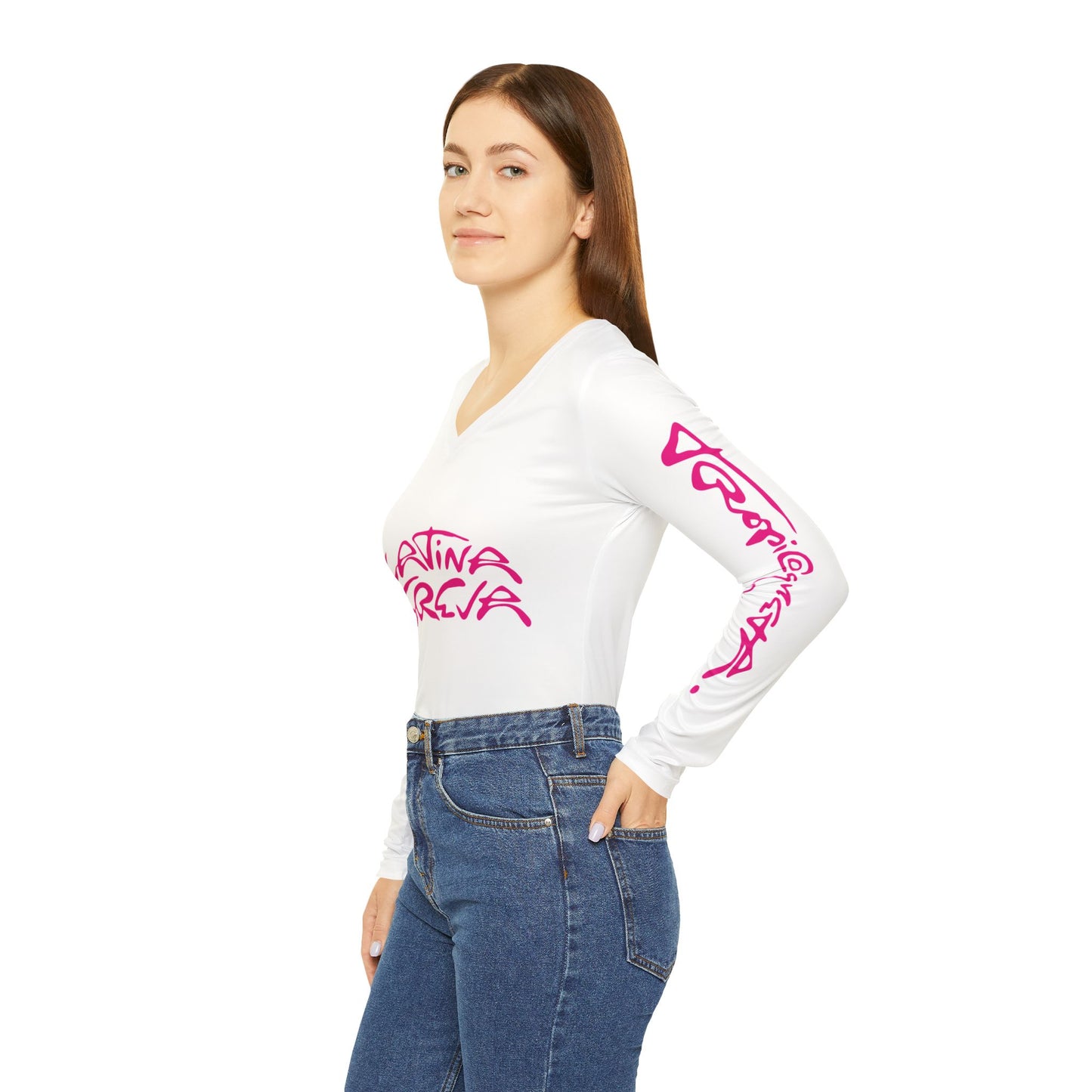 Latina Forever Long Sleeve V-Neck Tee, Stylish Women's Shirt, Perfect for Casual Outings, Gift for Latina Friends, Everyday Wear, [...]