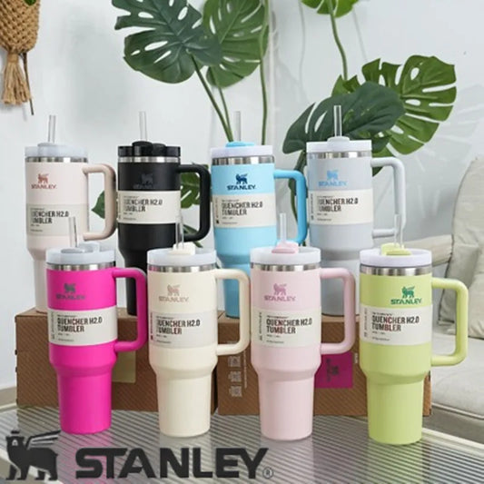 Stanley 30/40oz Stainless Steel Tumbler Insulated Water Bottle with Handle Lid Straw Large Capacity Vacuum Travel MugOutdoor Car